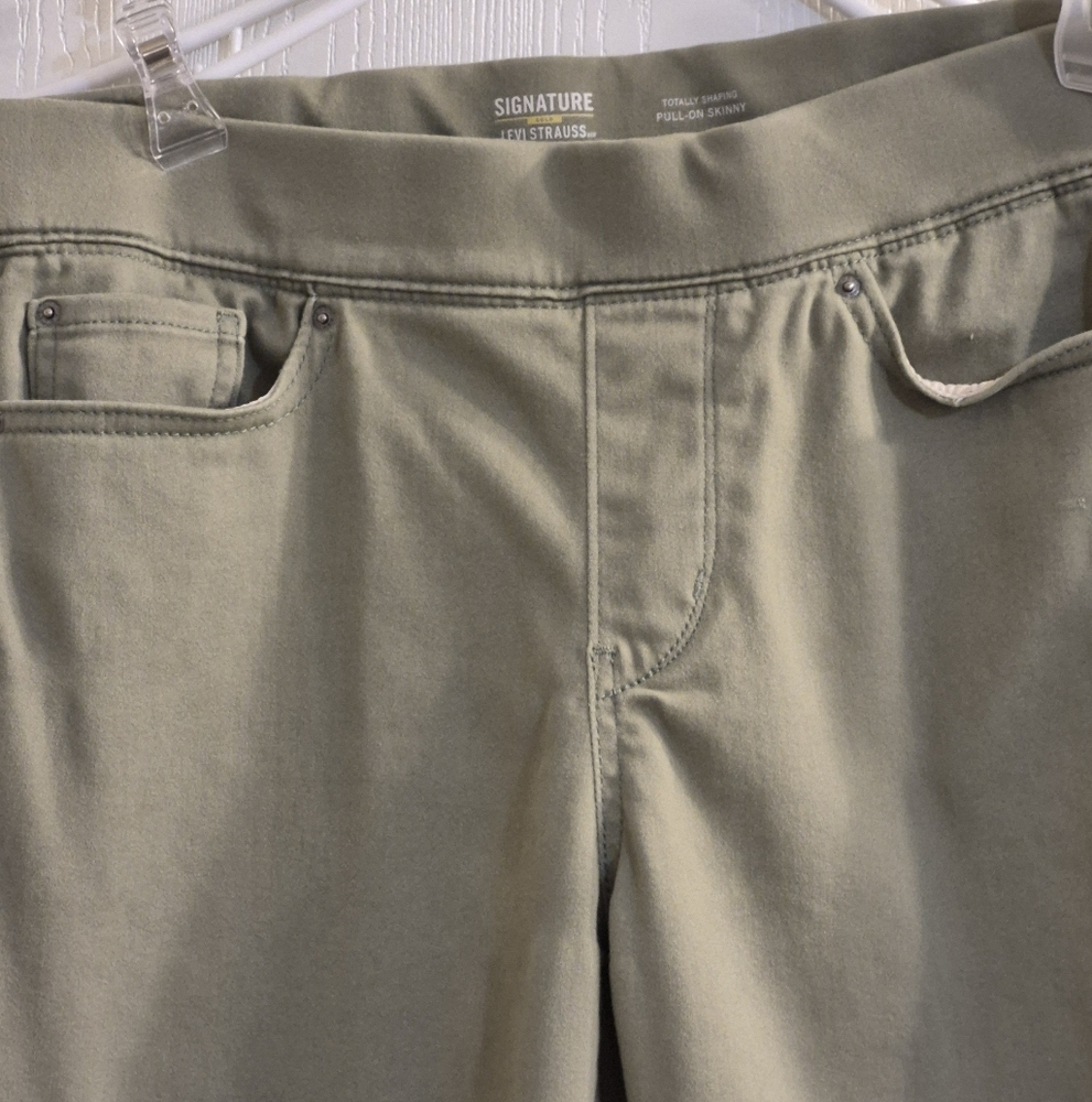 Signature by Levi Strauss Olive Green Denim